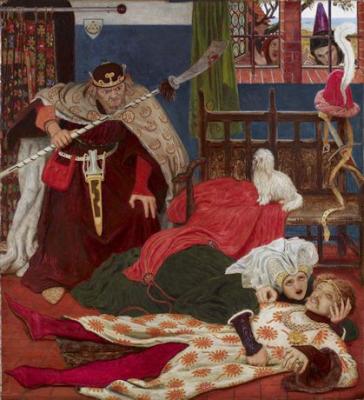 Death of Sir Tristram by Ford Maddox Brown, 1864  (c) Birmingham Museums & Art Gallery